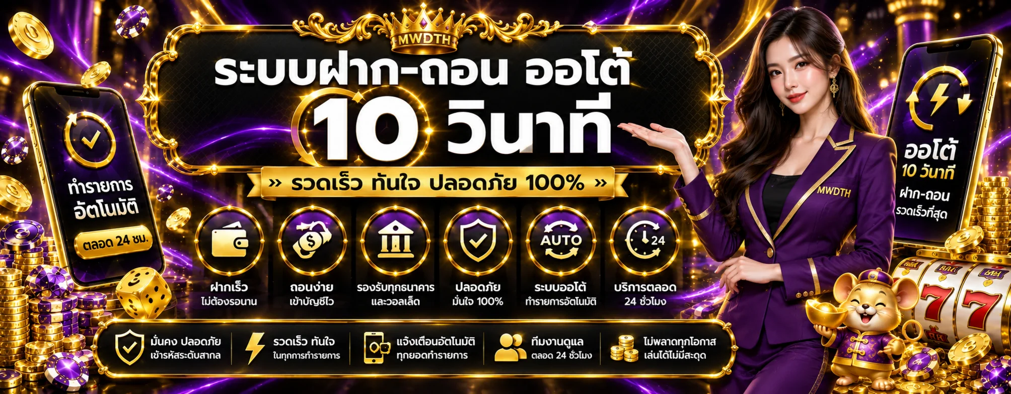 ระบบฝากถอนออโต้ MWDTH ในธีมพรีเมียม